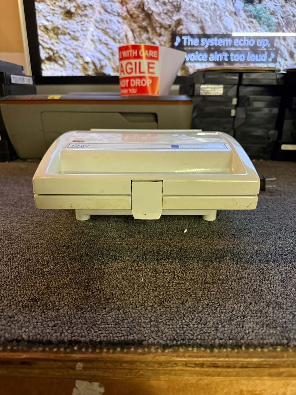 Vintage Oster Designer Sandwich Grill Press White Electric